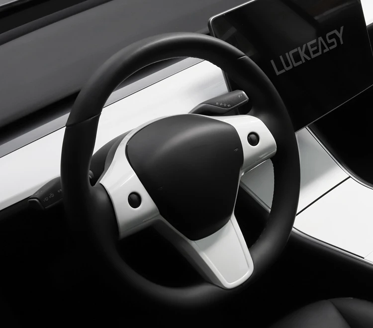 Decorativo do Volante do Carro para Tesla Luckeasy Remendo Modelo Volante Acessórios Quadro Decorativo Vermelho - Branco 3 Abs 4 Volantes e cubos de direção