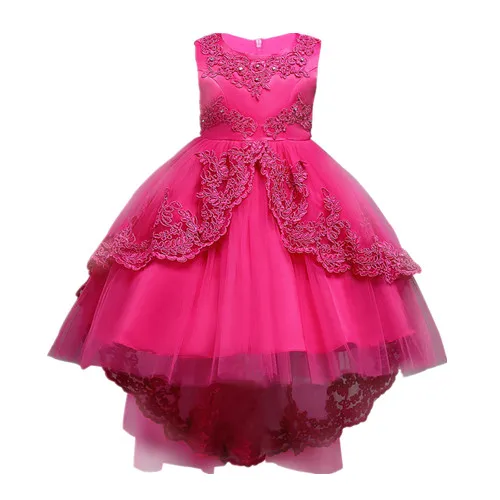 Baby Girl Dress Children Kids Dresses For Girls 2 3 4 5 6 7 8 9 10 Year Birthday Outfits Dresses Girls Evening Party Formal Wear - Цвет: Rose