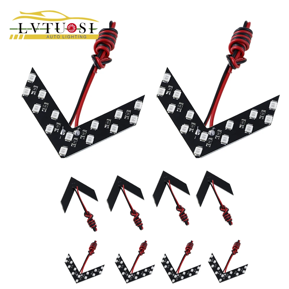

LVTUSI 10pcs turn signal light Arrow Panel 14SMD Car Side Mirror Indicator Light Rearview Mirror Light EJ