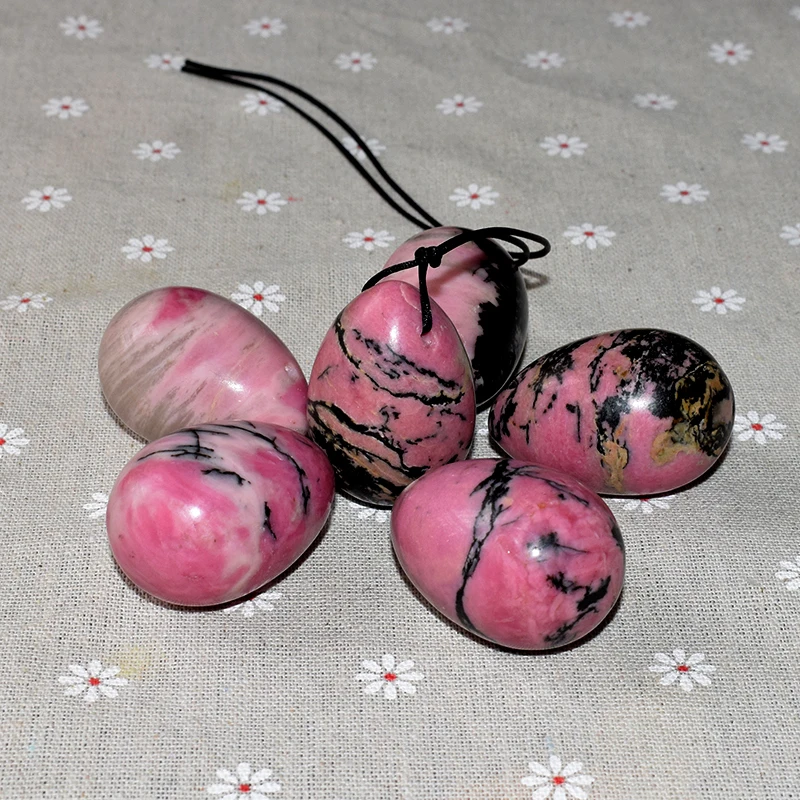 

1 pcs Drilled Yoni of Jade Egg Rhodonite Egg for Women Kegel Exercise Pelvic Floor Muscles Vaginal Exercise Ben Wa Ball