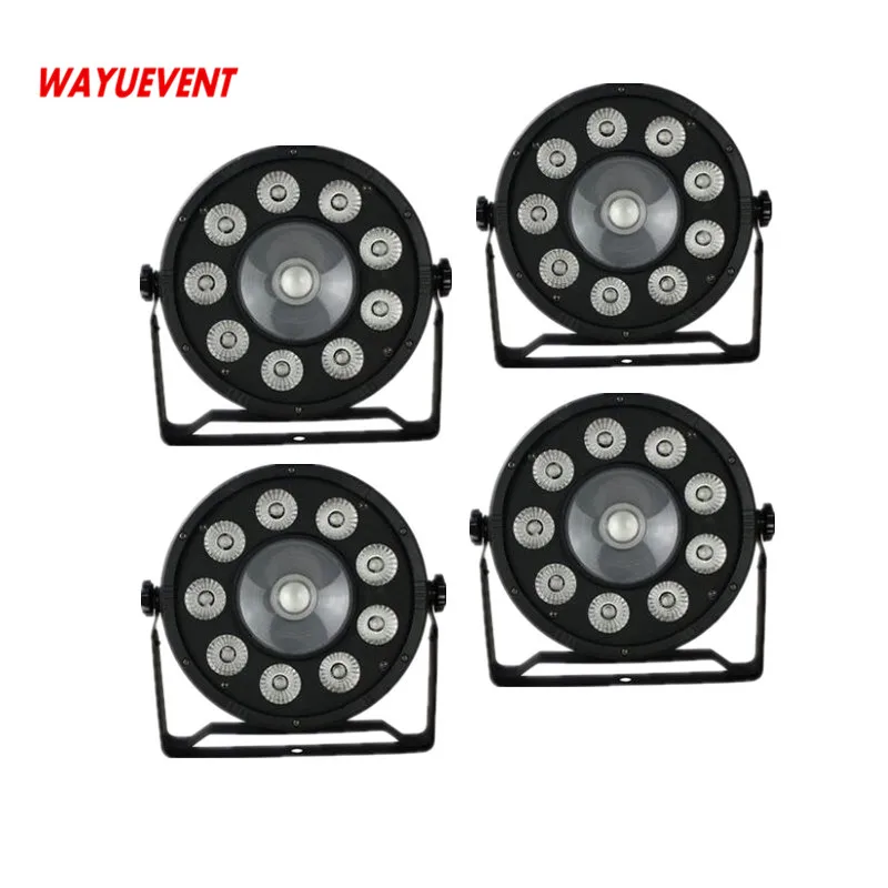 

4pcs / lot Stage Light 9x3W+1x30W High Power TRI Colour Flat LED RGB Par Light in Black Housing 25 Beam Angle Silent Working