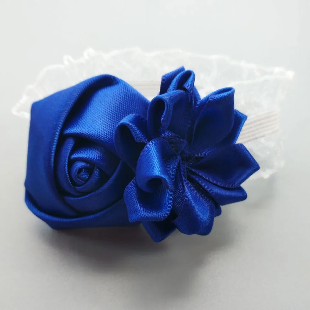 

8pcs/lot Royal Blue Wedding Bride Bridesmaid Wrist Ribbon Ribbon Simulation Rose Decoration Bridal Wedding SW1380-S