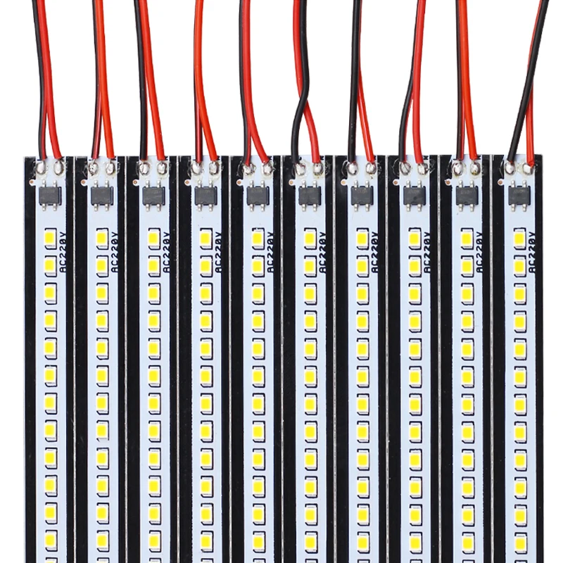Светодиодный жесткий стержень светильник s 220V жесткой полосы светильник s 2835 SMD белый/теплый белый светодиодный шкаф светильник 10 шт./упак