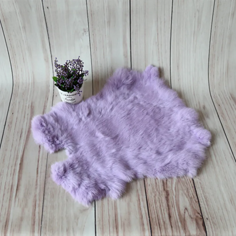 

Fur Fabric Layer Natural Rabbit Fur Newborn Baby Photography Props Posing Fabric Layer Basket Stuffer Filler Baby Blanket