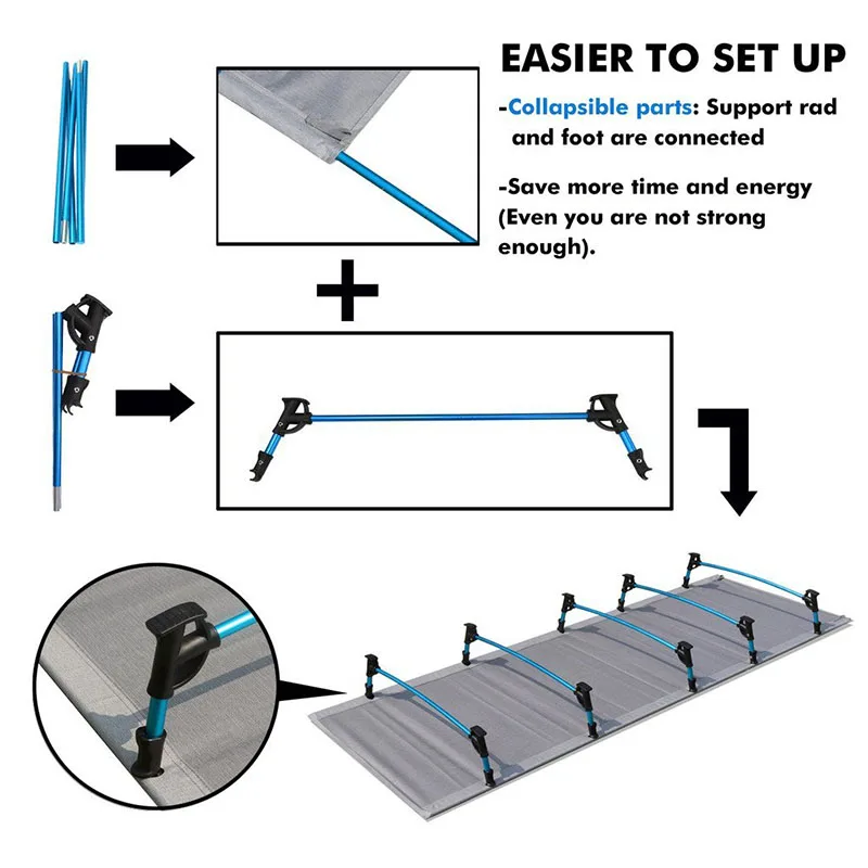 Крепкая удобная портативная складная кровать для кемпинга, кроватка для сна, коврик для улицы, складная кровать с алюминиевым каркасом