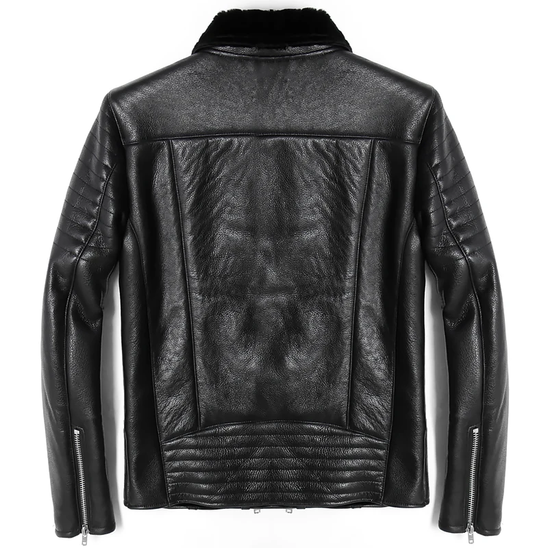 Бесплатная доставка. Мужские размера плюс натуральная кожа jacket.mo кв байкерские