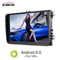 9 дюймов Android 6,0 система Full HD Автомобильный В 12 В плеер с gps Navigaton Wifi Bluetooth USB 2 Din fm-радио для VW мультимедийный плеер