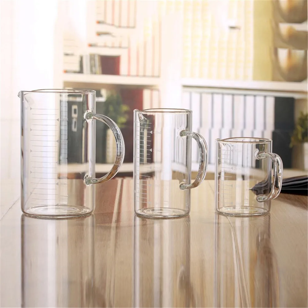 Стеклянная мерная чашка с шкалой, прозрачные стеклянные чашки, высокая емкость, стакан для молока, сока, стеклянная ярмарка, кружка, разделитель для ликера, чайный набор