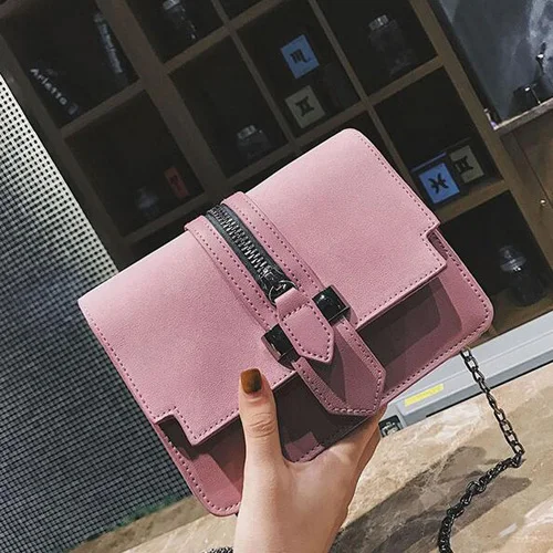 REPRCLA, модные, матовые, из искусственной кожи, женские сумки, высокое качество, сумки, дизайнерская сумка на плечо, маленькая цепочка, через плечо, сумки-мессенджеры - Color: pink bag