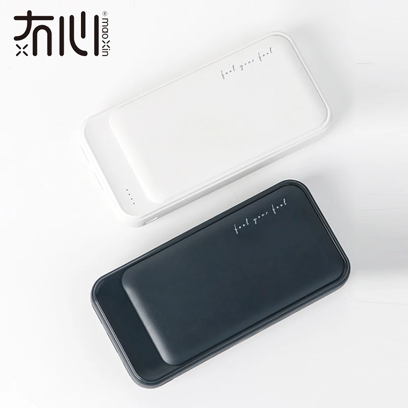 

Maoxin power bank 20000mah micro and type c dual input dual usb output slim pure black white potable powerbank for mobile phone