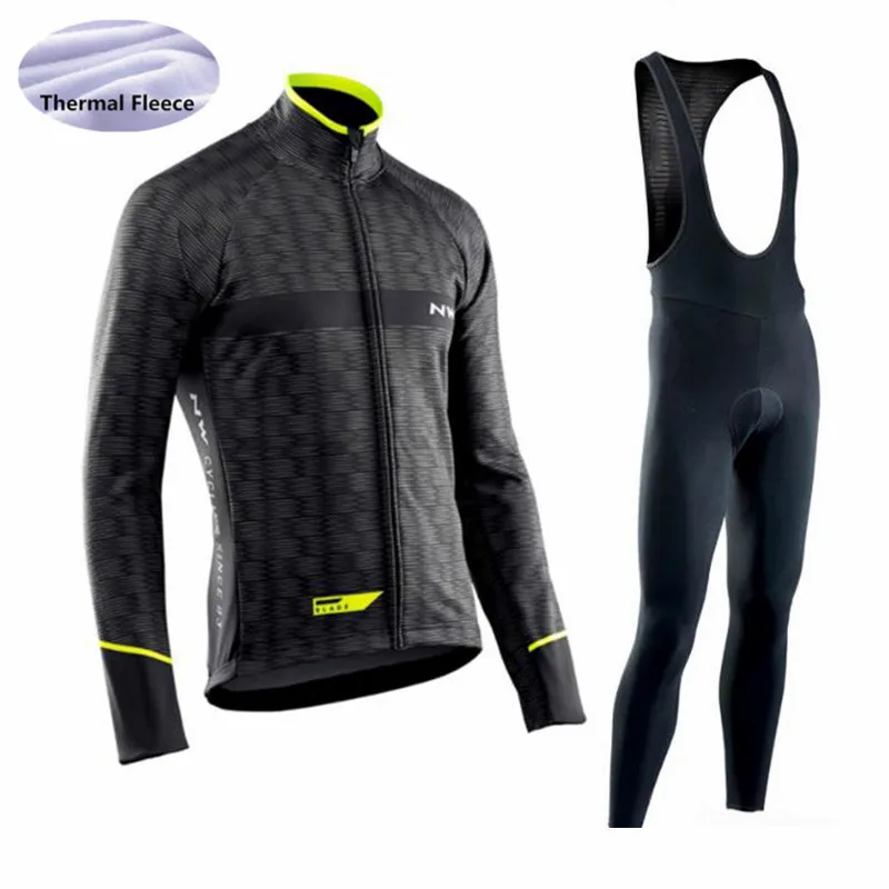 

NW Winter Thermal Fleece Cycling Jersey Men long sleeve Set ropa ciclismo hombre MTB bike Cycling Clothing Maillot Ciclismo