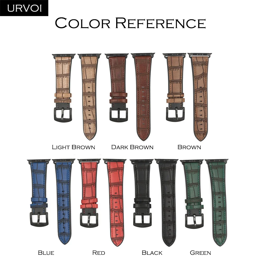 URVOI ремешок для часов аpple series 3 2 1 прочный мягкий ремешок из натуральной кожи для браслет для iwatch бамбуковый дизайн комфортные ощущения