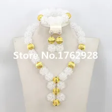 Африканский Стиль Очаровательная Кристалл Цепочки и ожерелья комплект ювелирных партия комплект ювелирных изделий, нигерийские Свадебные Бусины комплект ювелирных изделий