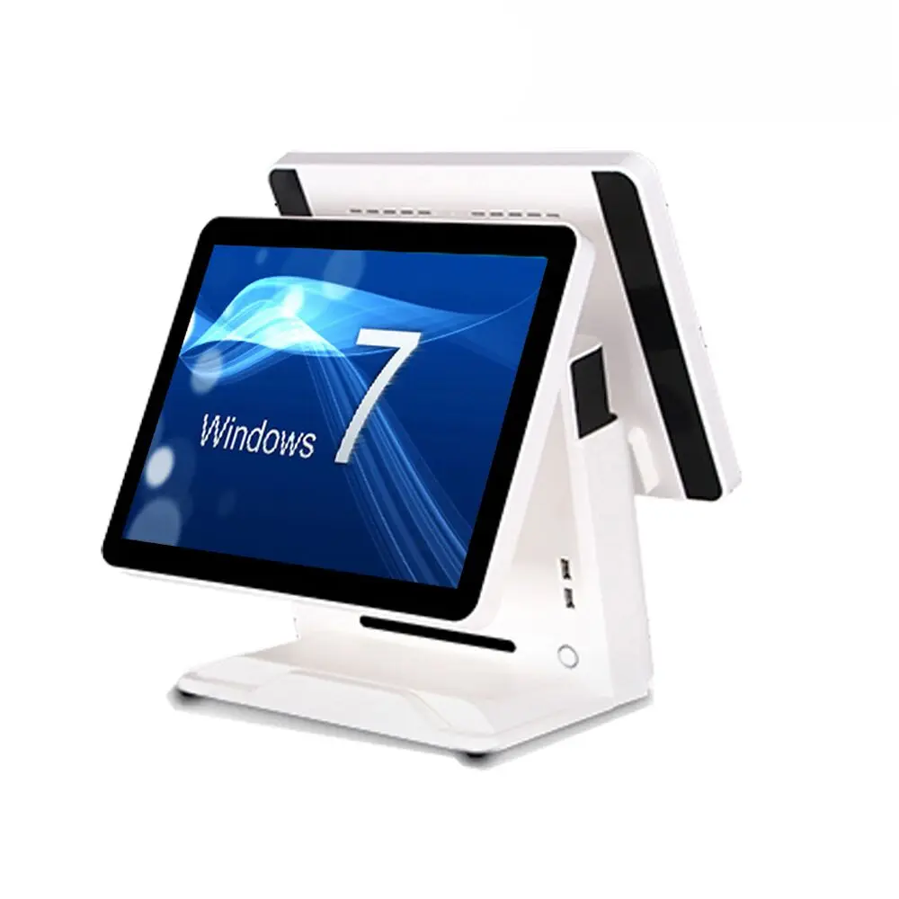 

POS1618 double pure screen full touch plus card reader POS terminal package combination