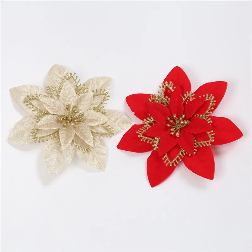 Christmas Tree Ornament Flower Romantic Rosette Hanging Party Decoration New Year Xmas Ornament for home Home Decor #25o26 (3)