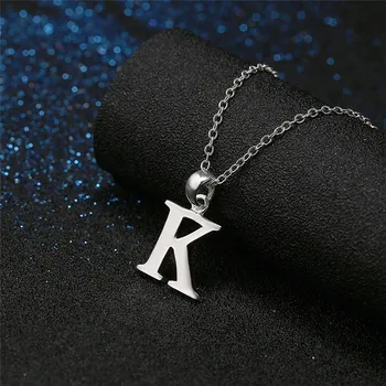 

Fashion Jewelry 18 inches 925 Sterling Silver Link Chain Letter K Pendants Necklaces Fine Women Wedding Party Gift