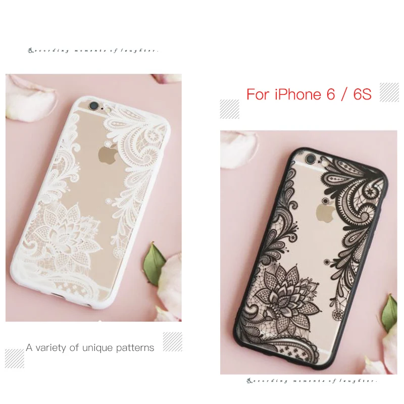 Lace Phone Case For Apple iPhone X XR XS MAX Luxury Flower Patterned Sexy Silicone Shell 7 6 6s Plus |