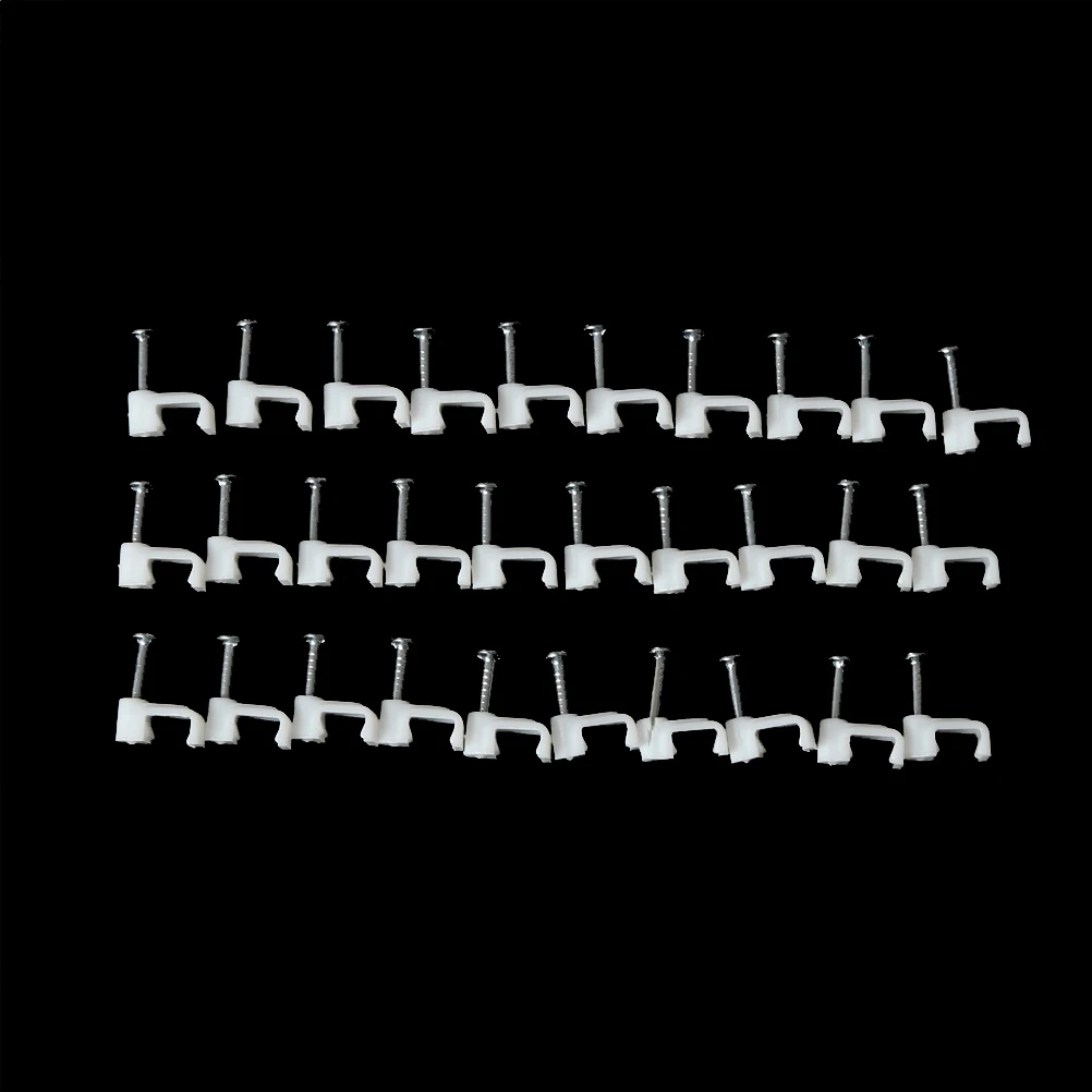 2018 New 100pcs/pack 8MM Circle Path Circle Cable Clips Cable Nail Wire Clips 8mm Cable Clips Round White Y8