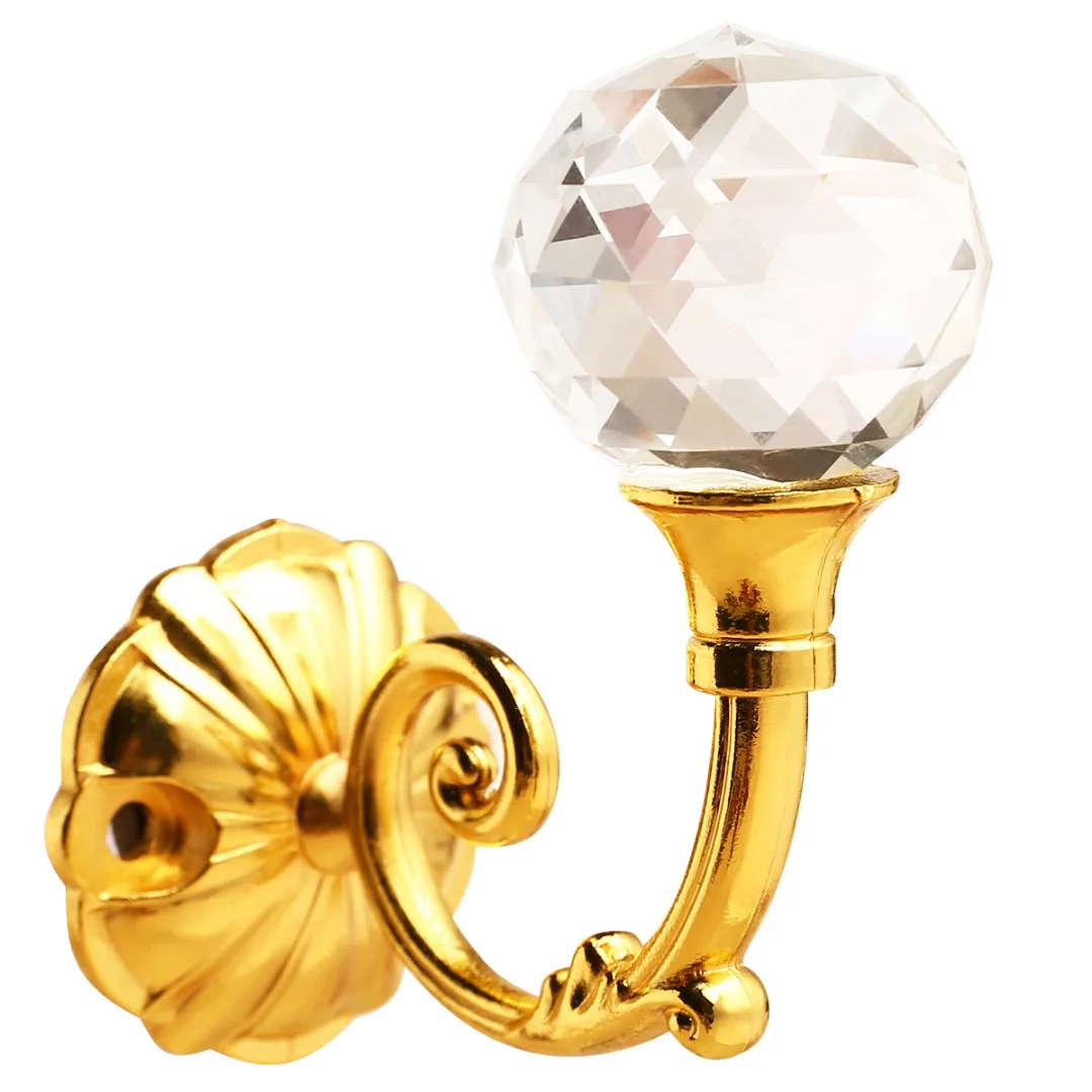 2pcs/lot Large Metal Crystal Ball Curtain Hook Holder Window Curtain Holdback Tassel Wall Tieback Curtain Buckle Accessories