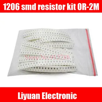 

Free Ship 800pcs/lot High Quality smd 1206 resistor kit 0R-2M 1% resistor assorted kit 1206 smd resistor kit 40value*20pc