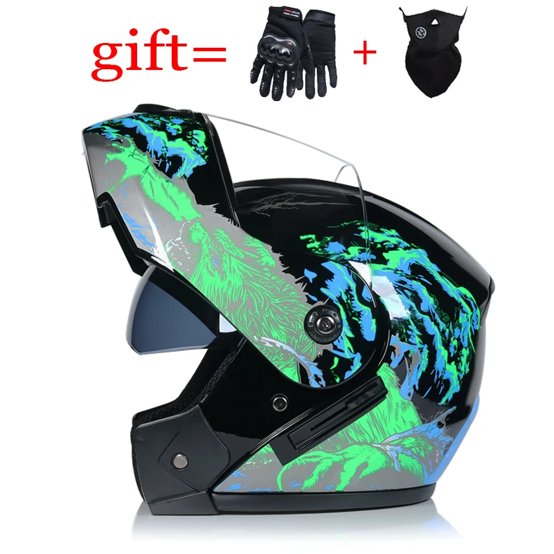 Moto rcycle флип шлем модульный дорожный шлем capacete двойной объектив полный шлем cascos para moto мужские и женские сезоны casco - Цвет: 7A
