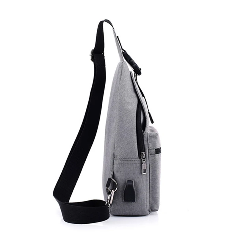 Men USB Charging Backpack Travel Anti Theft Canvas Chest Bag Women Headphone Hole Teenager Casual Bags Sac A Dos Homme BP0220 (20)