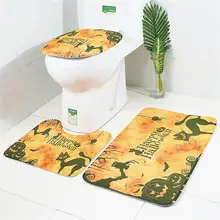 3 шт./компл. Хэллоуин Забавный Стиль Коврик для унитаза коврик нескользящий водопоглощающий Набор ковриков для ванной