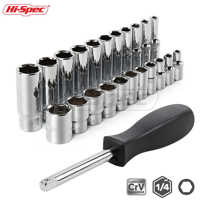 Hi-Spec 12pc 1/4 Socket Set Short Long Deep Socket CR-V Socket Wrench Bike Torque Wrench Spanner Set Car Auto Repair Tool SO011 Hi-Spec 12pc 1/4 Socket Set Short Long Deep Socket CR-V Socket Wrench Bike Torque Wrench Spanner Set Car Auto Repair Tool SO011