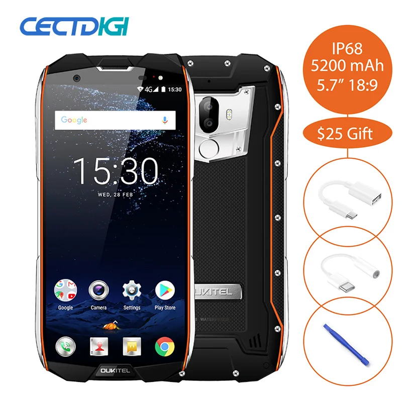Oukitel WP5000 18:9 смартфон с 5 7 дюймовым дисплеем восьмиядерным процессором IP68 ОЗУ 6 ГБ