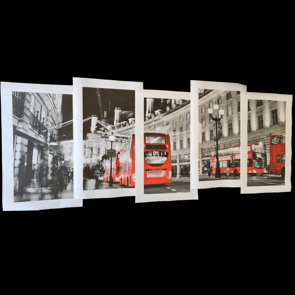 red bus canvas painting
