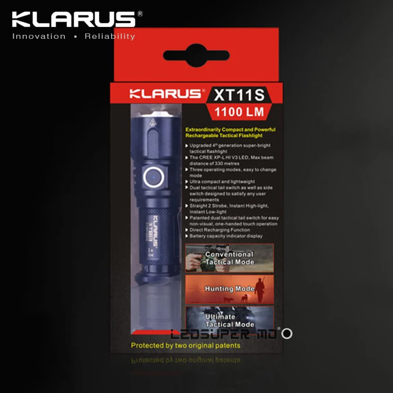 Оригинал KLARUS XT11S CREE XP L HI V3 светодиодный 1100 Люмен USB Перезаряжаемые Тактический