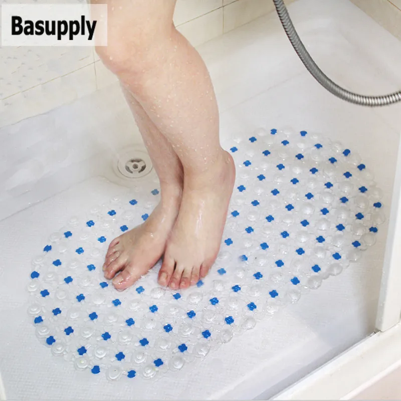 

Basupply 1Pc Geometric PVC Bath Mat Transparent Anti-Slip Bath Mats Suitable For Car Bathroom Toilet Foyer Floor Carpet