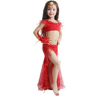 

Hot-selling new design Children Dancing Practiseing Clothes kids size Belly Dance Costumes S / L size for stage show