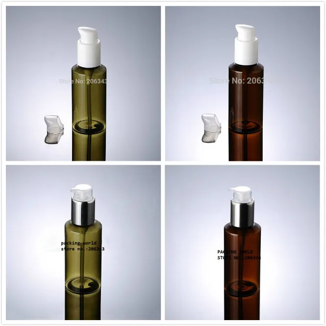 

100ml GREEN/BROWN PET BOTTLE for lotion/emulsion/foundaion/shampoo/serum/skin care plastic bottle press pump bottle