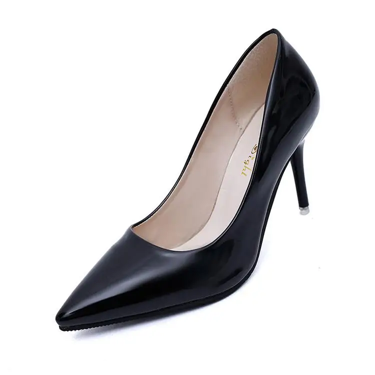 Г. Женские туфли-лодочки Демисезонные женские свадебные туфли на высоком каблуке с острым носком пикантная обувь на высоком каблуке для женщин 10 см \ 7 см \ 4 см - Цвет: Black 8.5CM