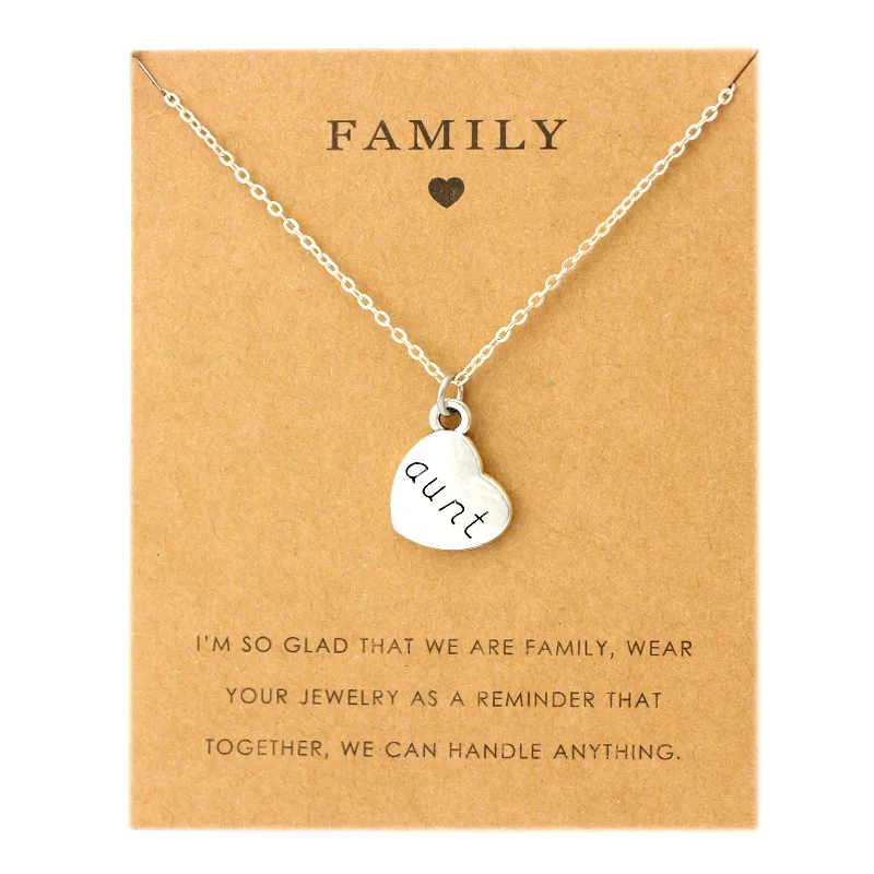 

Aunt Sister Uncle Pendants Chain Necklaces Grandma Grandpa Family Mom Daughter Dad Father Brother Son Fashion Jewelry Love Gift