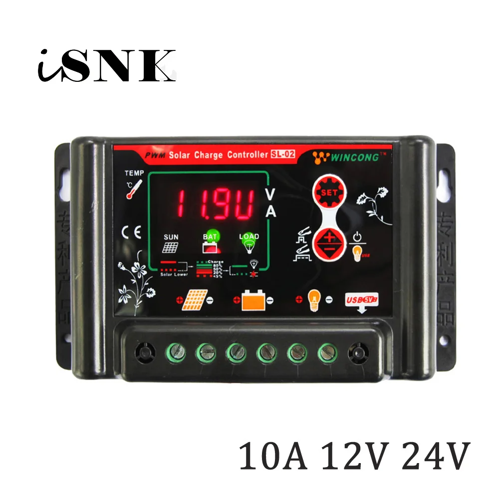 

10A 12V 24V Solar Panel Charge Controllers Regulator 3.7V 12.8V 25.6V 11.1V 14.8V 22.2V LI LI-ION NI-MH LiFePO4 Battery