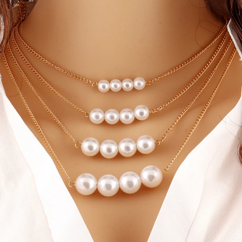 2018 New Design Pearl Women Chokers Necklace Elegance Statement Charm Simulated Beads For | Украшения и аксессуары