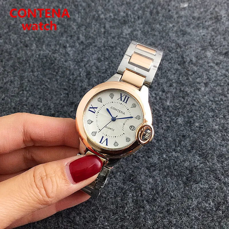 

Contena Fashion Casual men wristwatches quartz stainlees steel strap watches male clocks