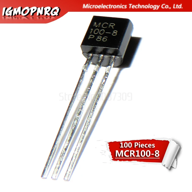 100pcs free shipping MCR100 8 100 8 MCR100 TO 92 SCRs 600V 800mA new ...