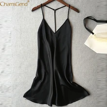 Chamsgend Сексуальное Женское атласное платье для сна, сексуальное платье Linegrie с v-образным вырезом и открытой спиной, мягкая удобная ночная рубашка, женская ночная рубашка, пижама 90103