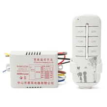 4 Way Channel Remote Wireless Switch 220V ON/OFF For Light Lamp Splitter With Digital Transmitter