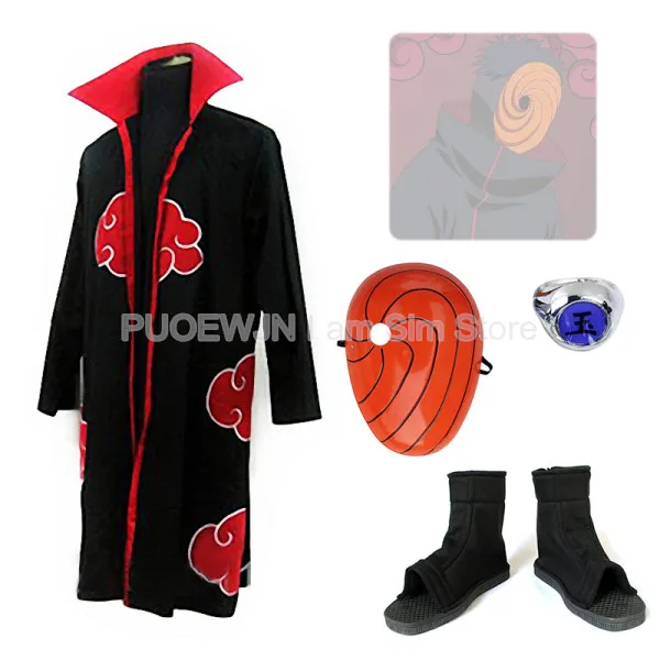 

2014 new anime Uzumaki Naruto Cosplay Costume Akatsuki Obito Uchiha cosplay costume man and women Whole Set
