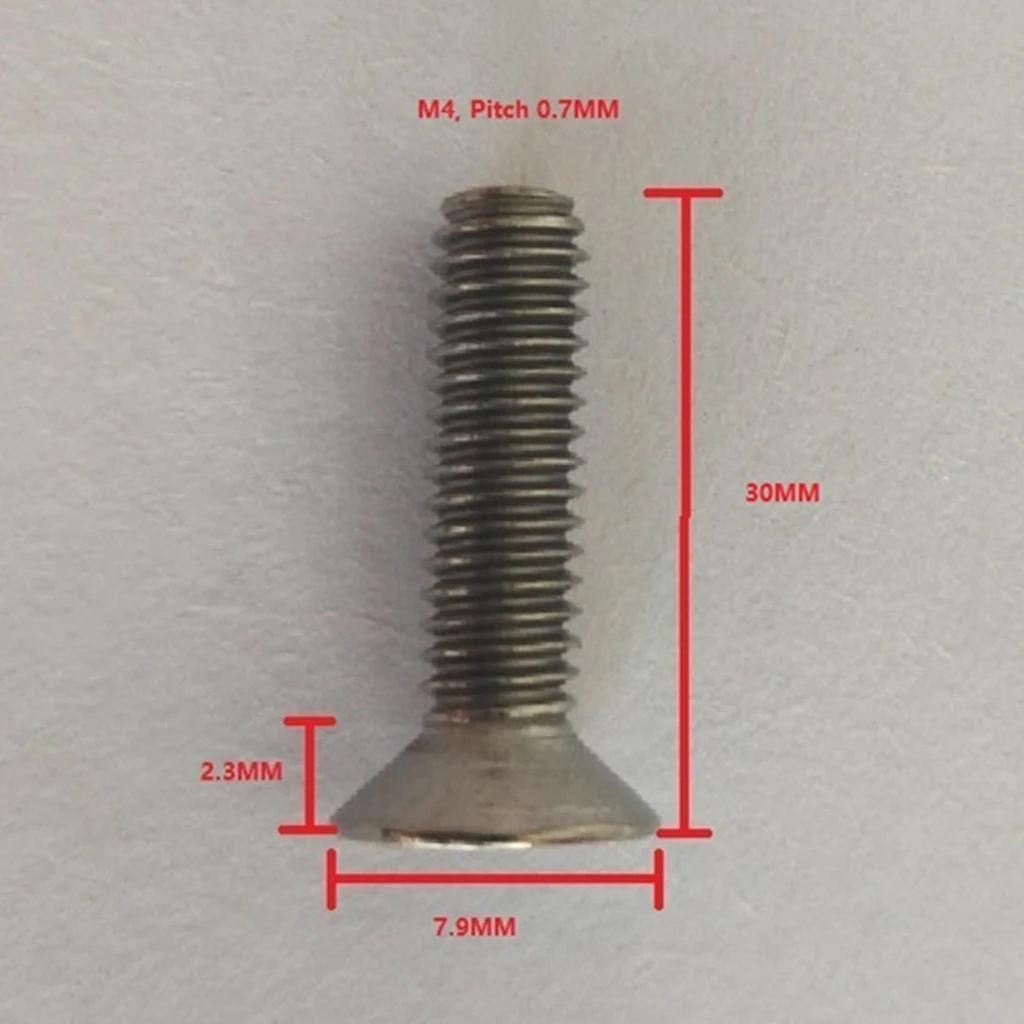 10 Pcs M4 Flat Head Grade 1 Titanium Machine Screws Phillips Drive