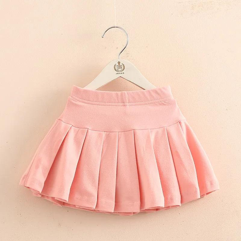 

2021 Autumn Spring Casual 3-8 9 10 12 Years Kids Cotton Clothing School Solid Color Baby Girls Dance Training Skirt With Shorts