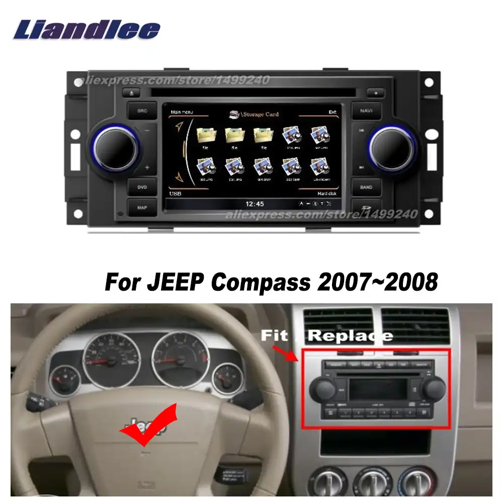ジープコンパス 07 08 車の Android のマルチメディアラジオ Cd Dvd プレーヤー Hd タッチスクリーンステレオメディア テレビ Gps ナビゲーションシステム Navigation System Gps Navigation Systemgps Navigation Aliexpress
