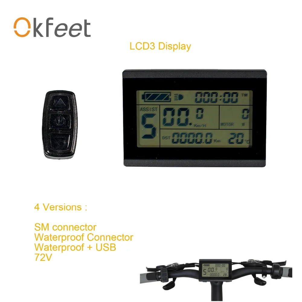 Best okfeet KT kunteng Display  Ebike Kit 24V 36V 48V 72V Intelligent Control Panel LCD5 3 6 7 8H LED880  Parts KT 1
