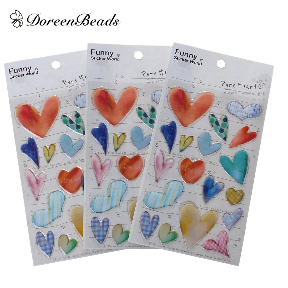 

DoreenBeads Easter Resin & PVC DIY Deco Stickers Mixed Epoxy Plate Heart Pattern At Random Scrapbooking Craft 15x 9.2cm, 1 Sheet