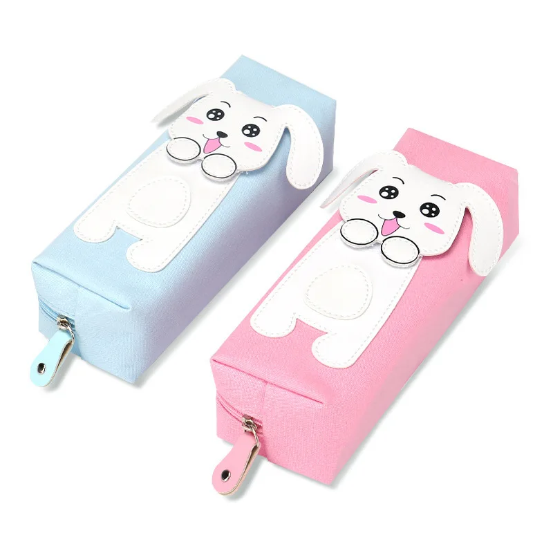 

Male and female students stationery supplies pencil bag cute cartoon canvas zipper storage large capacity pencil case