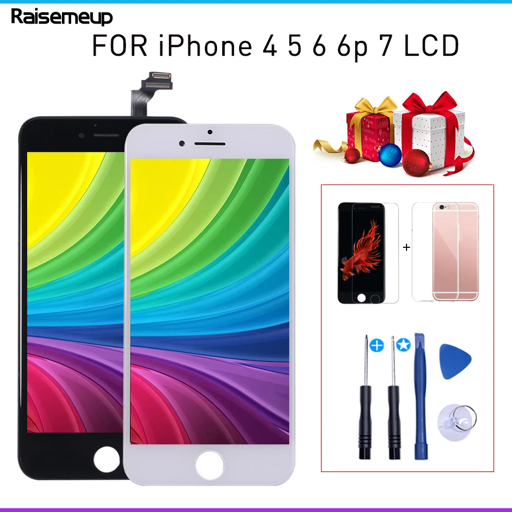 

AAA Quality Touch Screen For iPhone 4s 5 6 plus 7 LCD Display Digitizer Assembly Replacement lcd pantalla No Dead Pixel + 3 gift
